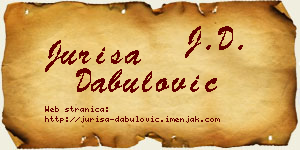 Juriša Dabulović vizit kartica
